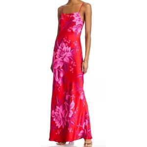 FARM Rio Summer Fruit Floral Maxi Slip Dress Size Small